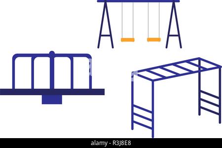 playground equipment over white background, vector illustration Stock Vector