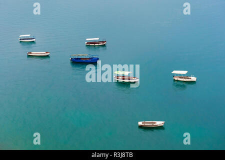 Small boats on Ohrid lake, Ohrid, Macedonia Stock Photo