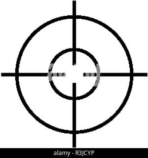 Military sniper rifle scope collimator sight icon Stock Vector