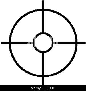 Military sniper rifle scope collimator sight icon Stock Vector