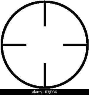 Simple collimator sight sniper scope crosshairs icon Stock Vector