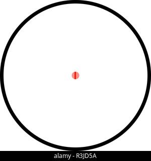 Simple sniper crosshairs with red aim dot Stock Vector