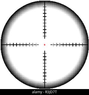 Collimator sight icon. Military sniper rifle target crosshairs Stock Vector