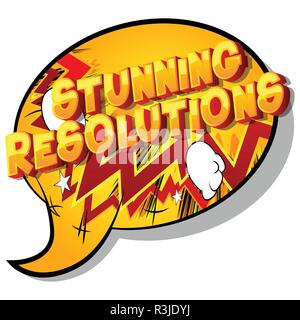 Stunning Resolution - Vector illustrated comic book style phrase on abstract background. Stock Vector