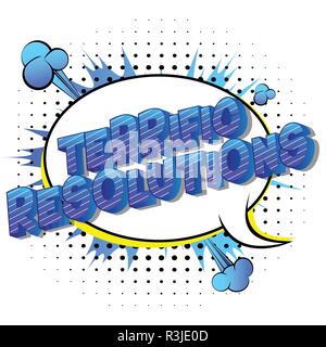 Terrific Resolution - Vector illustrated comic book style phrase on abstract background. Stock Vector