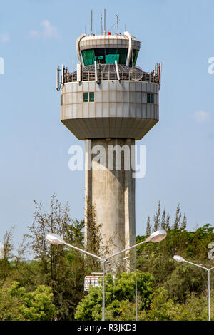 Airport Control Tower, Mandalay, Myanmar. International airport of Mandalay, Burma. Stock Photo