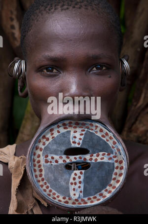 Surma woman, Ethiopia Stock Photo