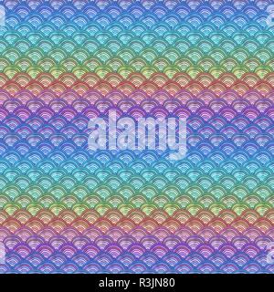 Colorful rainbow pattern with abstract fishscales. Can be used for desktop wallpaper or poster,for pattern fills, surface textures, web page backgroun Stock Vector