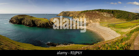 The coast of Anglesey at Ynys y Fydlyn, North Wales on a summer's day Stock Photo