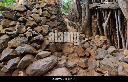 Konso Cultural Landscape (UNESCO World Heritage Site), stone house, Ethiopia Stock Photo