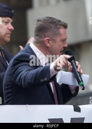 A major police operation around the Old Bailey amid fears of disorder at a hearing where Stephen Yaxley-Lennon (Tommy Robinson) could be jailed for contempt of court.  Featuring: Stephen Yaxley-Lennon aka Tommy Robinson Where: London, United Kingdom When: 23 Oct 2018 Credit: Wheatley/WENN Stock Photo