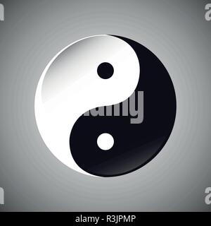 yin yang symbol black and white vector illustration EPS10 Stock Vector