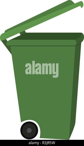 Big green recycle garbage can with recycling symbol on it. Trash bin in  cartoon style. Recycling trash can. Vector illustration. 29329494 Vector  Art at Vecteezy