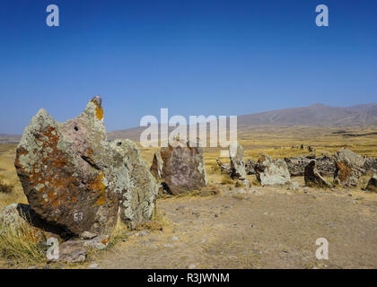 Sisian Zorats Karer Stonehenge Ruins in Summer with Blue Sky Stock Photo