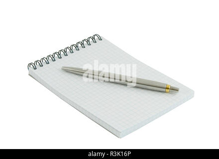 spiral lined notebook isolated on white Stock Photo