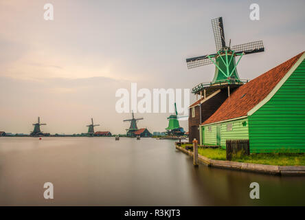 Historic windmills of Zaanse Schans in the Netherlands
