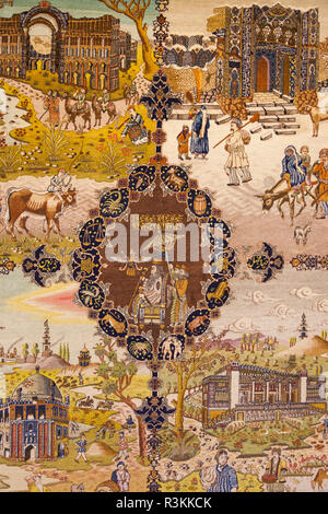 Iran, Tehran, Laleh Park, Carpet Museum Of Iran, Traditional Iranian Carpet Detail Stock Photo
