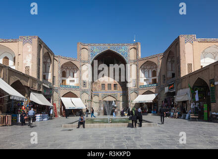 Central Iran, Esfahan, Naqsh-E Jahan Imam Square, Qeysarieh Portal Stock Photo