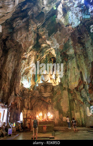 Shakyamuni Buddha statue towers over the Huyen Khong Cave on Thuy Son Mountain, Da Nang, Vietnam Stock Photo