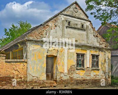 Old abandoned farmhouse built in before last century. Stock Photo