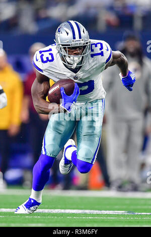 Dallas Cowboys wide receiver Michael Gallup (13) runs a pass route during  an NFL football game against the New York Giants on Thursday, November 24,  2022, in Arlington, Texas. (AP Photo/Matt Patterson