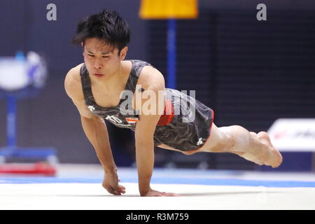 Takasaki Arena, Gunma, Japan. 23rd Nov, 2018. Kazuma Kaya, NOVEMBER 23, 2018 - Artistic Gymnastics : Gymnastics Men's individual super finals, Floor at Takasaki Arena, Gunma, Japan. Credit: Sho Taura/AFLO SPORT/Alamy Live News Stock Photo