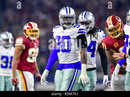 November 22, 2018:.Dallas Cowboys defensive end DeMarcus Lawrence (90).during an NFL football game between the Washington Redskins and Dallas Cowboys at AT&T Stadium in Arlington, Texas. Manny Flores/CSM Stock Photo