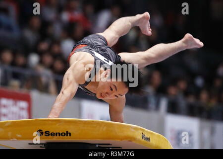 Takasaki Arena, Gunma, Japan. 23rd Nov, 2018. Kenta Chiba, NOVEMBER 23, 2018 - Artistic Gymnastics : Gymnastics Men's individual super finals, Vault at Takasaki Arena, Gunma, Japan. Credit: Sho Taura/AFLO SPORT/Alamy Live News Stock Photo