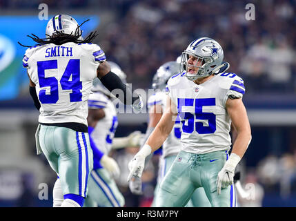 November 29, 2018: Dallas Cowboys outside linebacker Leighton Vander Esch  #55 during a Thursday Night Football NFL game between the New Orleans  Saints and the Dallas Cowboys at AT&T Stadium in Arlington