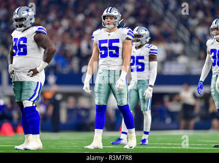 November 29, 2018: Dallas Cowboys outside linebacker Leighton Vander Esch  #55 during a Thursday Night Football NFL game between the New Orleans  Saints and the Dallas Cowboys at AT&T Stadium in Arlington