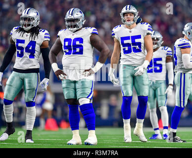 November 29, 2018: Dallas Cowboys outside linebacker Leighton Vander Esch # 55 during a Thursday Night Football NFL game between the New Orleans Saints  and the Dallas Cowboys at AT&T Stadium in Arlington