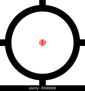 AR sniper target aim icon with red dot Stock Vector