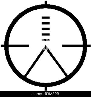 Military sniper rifle scope collimator sight icon Stock Vector