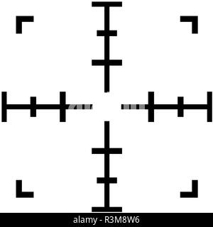 Simple sniper rifle aim target. AR crosshairs. Gun scope icon Stock Vector