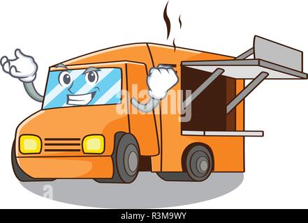 Successful Food Truck with Isolated on mascot Stock Vector