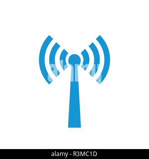 Blue wireless access icons. Wi-Fi icon on white background. Vector Stock Vector