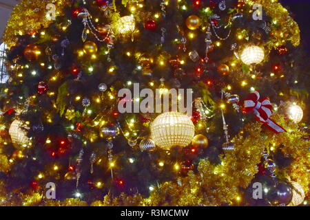 Orlando, Florida.  November 20 , 2018 . Portion of illuminated and decorated Christmas Tree in Lake Buena Vista area. Stock Photo