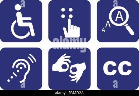 Sign language,blind, deaf, disabled icon, Web, Accessibility ...