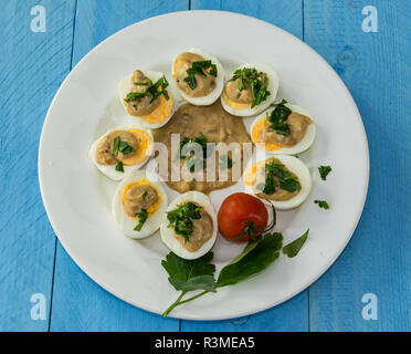 eggs in mustard sauce Stock Photo