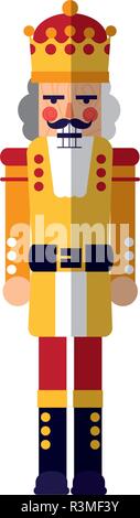 chritsmas nutcracker icon over white background, colorful design, vector illustration Stock Vector