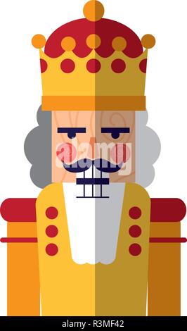 chritsmas nutcracker icon over white background, colorful design, vector illustration Stock Vector