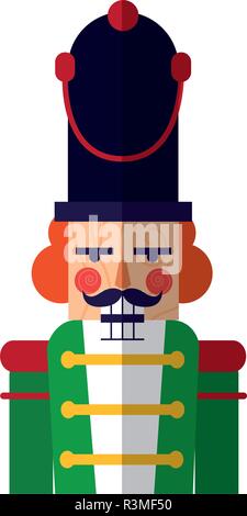 chritsmas soldier nutcracker icon over white background, colorful design, vector illustration Stock Vector