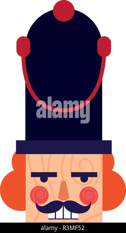 chritsmas soldier nutcracker icon over white background, colorful design, vector illustration Stock Vector