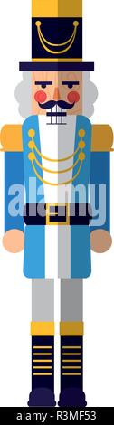 chritsmas soldier nutcracker icon over white background, colorful design, vector illustration Stock Vector