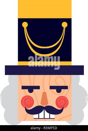 chritsmas soldier nutcracker icon over white background, colorful design, vector illustration Stock Vector