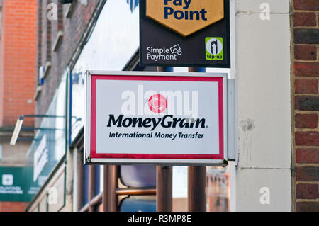 moneygram money transfer international sign cambridge england alamy similar