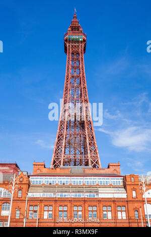 Blackpool tower and tower ballroom building on the seafront promenade Blackpool Lancashire England GB UK Europe Stock Photo