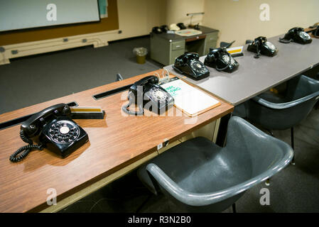 Canada, Ontario, Carp, Diefenbunker, Canadian Cold War Museum in underground bunker, telephones Stock Photo