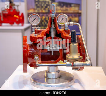 Deluge valve display internal part of valve Stock Photo