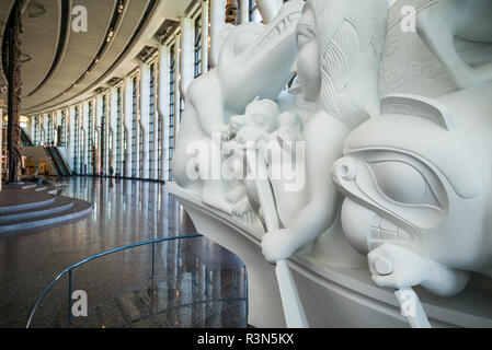 Canada, Quebec, Hull-Gatineau, Canadian Museum of Civilization, First Nations sculpture, Spirit of Haida Gwaii, by Haida artist Bill Reid Stock Photo